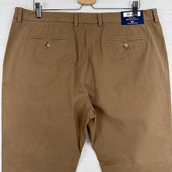 NWT Vineyard Vines Chino Pants Mens 38x32 Breaker Slim Fit Club Brown Preppy - Picture 5 of 12
